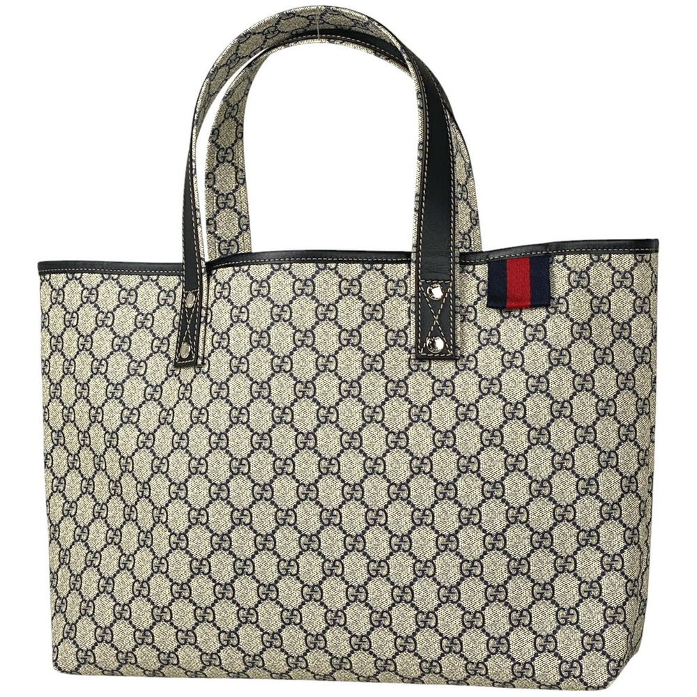 Gucci GG tote bag Sherry web shoulder canvas beige Navy Blue